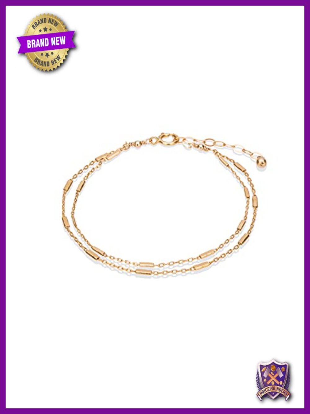 Gold Plated Sterling Silver Tube Chain Bracelet Layering Jewelry for Women